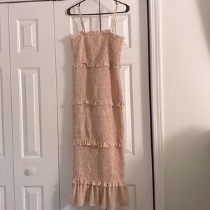 Amazon | Dresses | Floral Smocked Bodycon Midi Dress With Ruffles | Poshmark